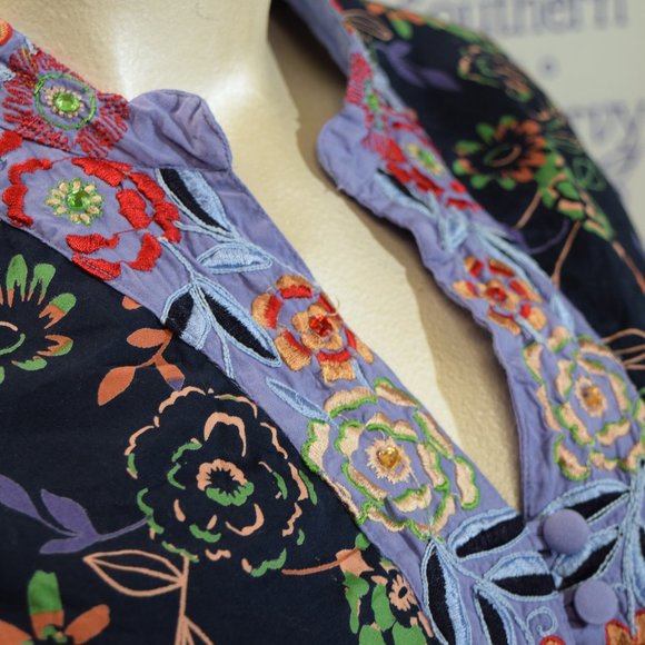 Jessi L Pullover Floral Blouse, Embroidered Size 2X - Picture 5 of 12
